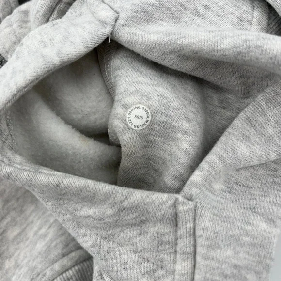 Lululemon Scuba Oversized Half Zip Hoodie Light Grey Cropped Thumbholes Sz XS/S - Picture 9 of 9